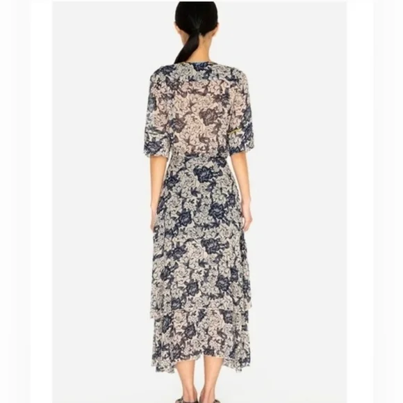 Johnny Was Micha Mixed Floral Print Wrap Dress Size L - Picture 4 of 10